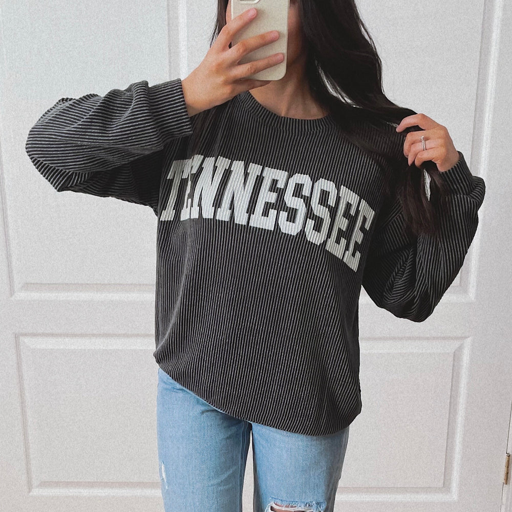 Tennessee Ribbed Crewneck - Charcoal