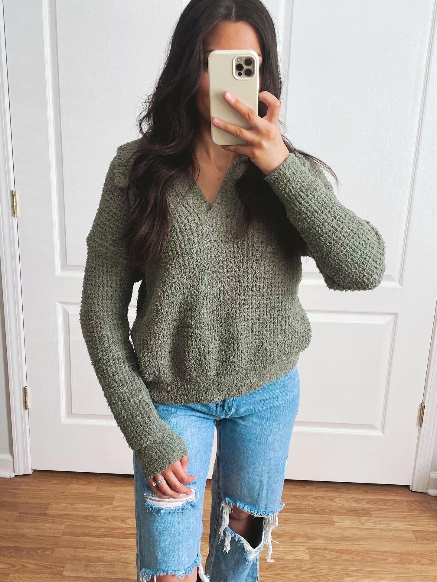 Hollis Collared Sweater - Olive