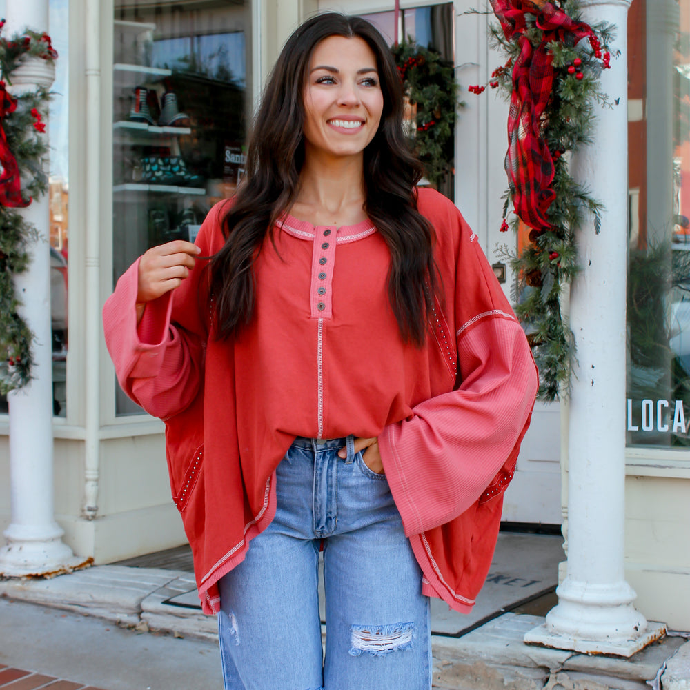 Presley Oversized Red Brick Top