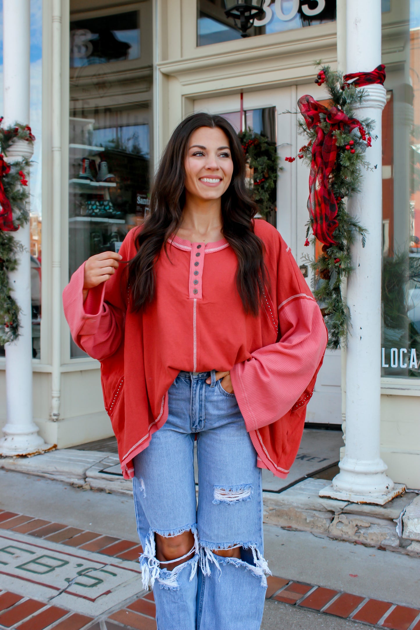 Presley Oversized Red Brick Top