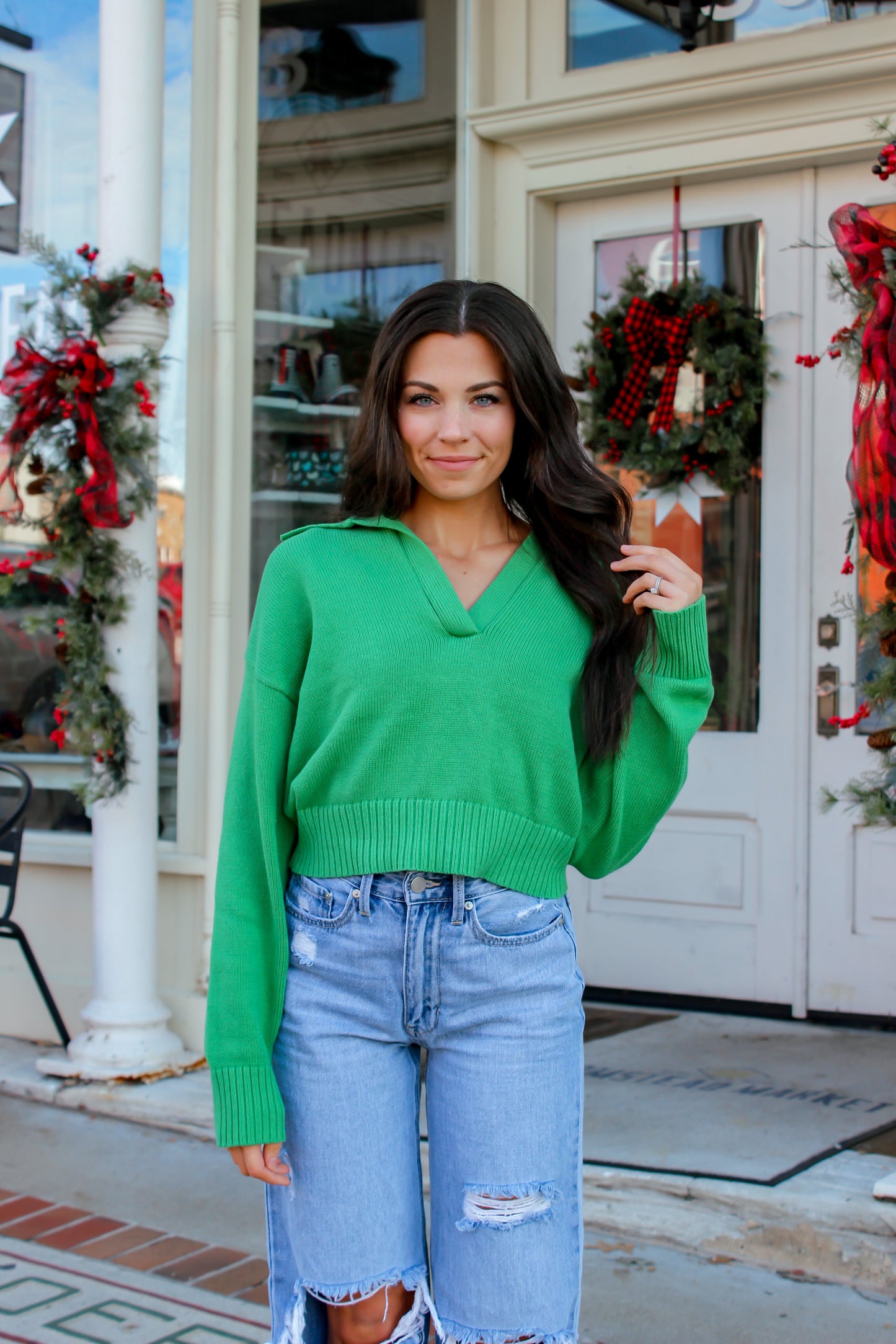 Austin Collared Sweater - Green