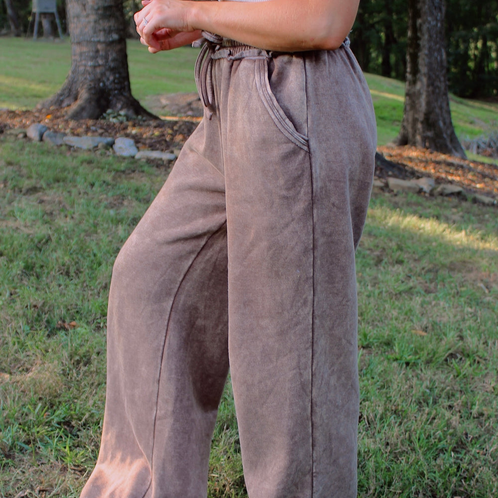 Bradley Wide Leg Lounge Pants - Mocha