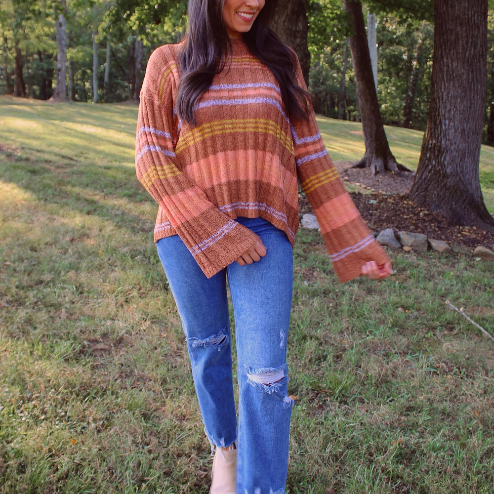 
                      
                        Hallie Striped Knit Sweater
                      
                    