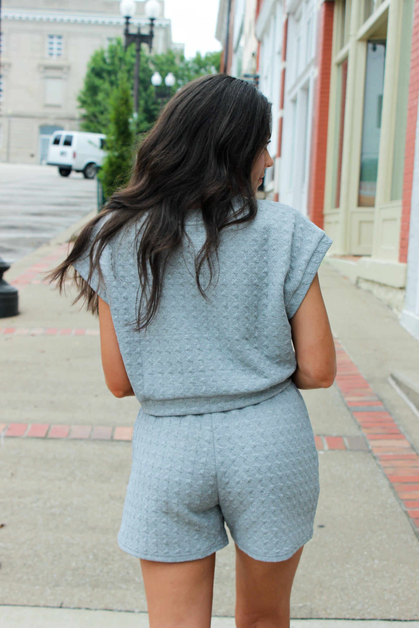 Load image into Gallery viewer, Madelyn Quilted Shorts Set - Grey
