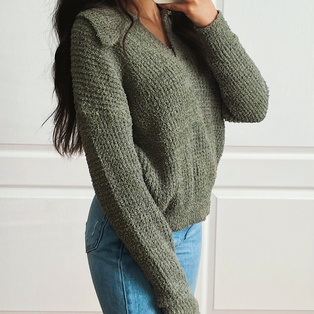 Hollis Collared Sweater - Olive