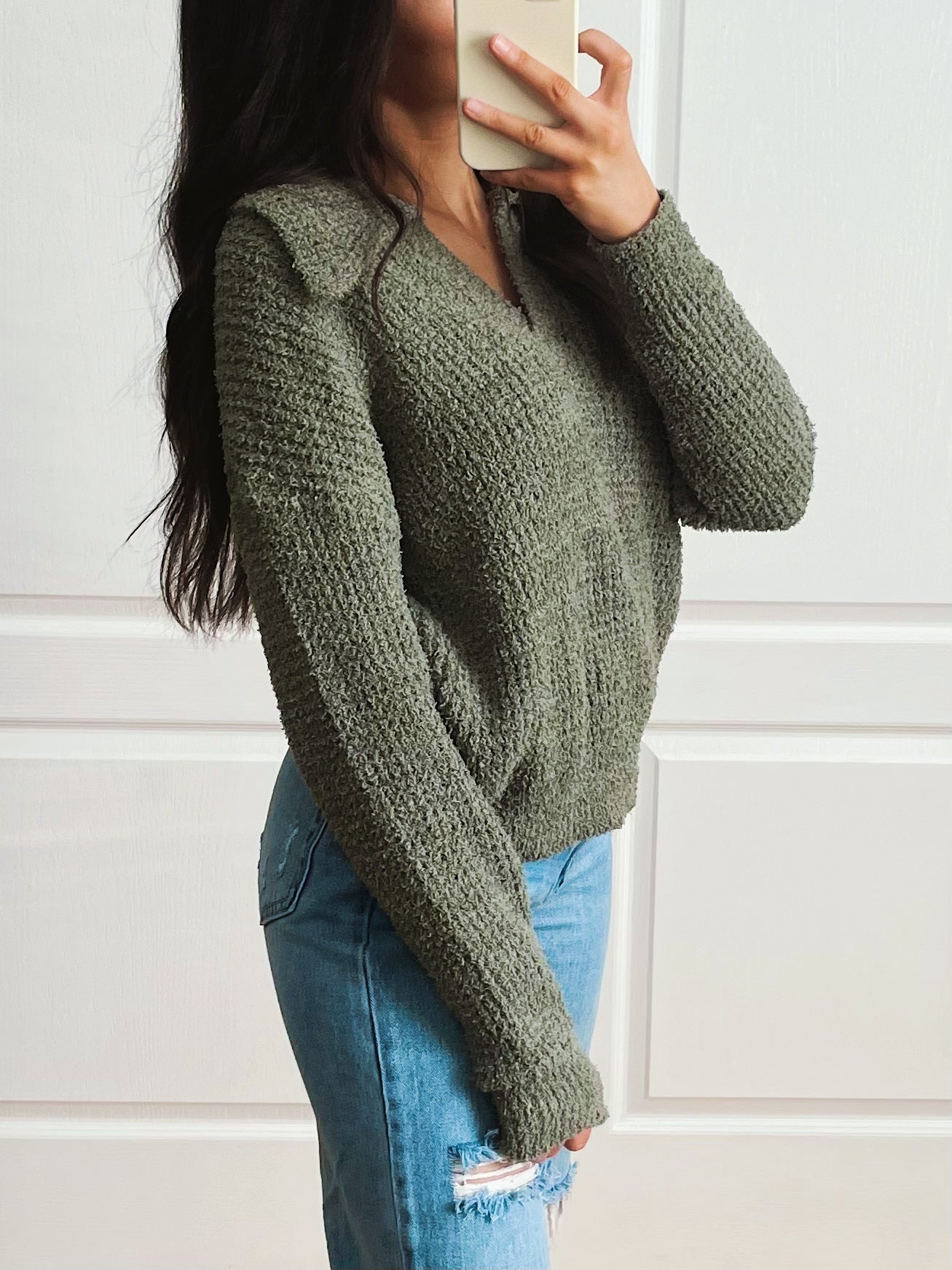 Hollis Collared Sweater - Olive