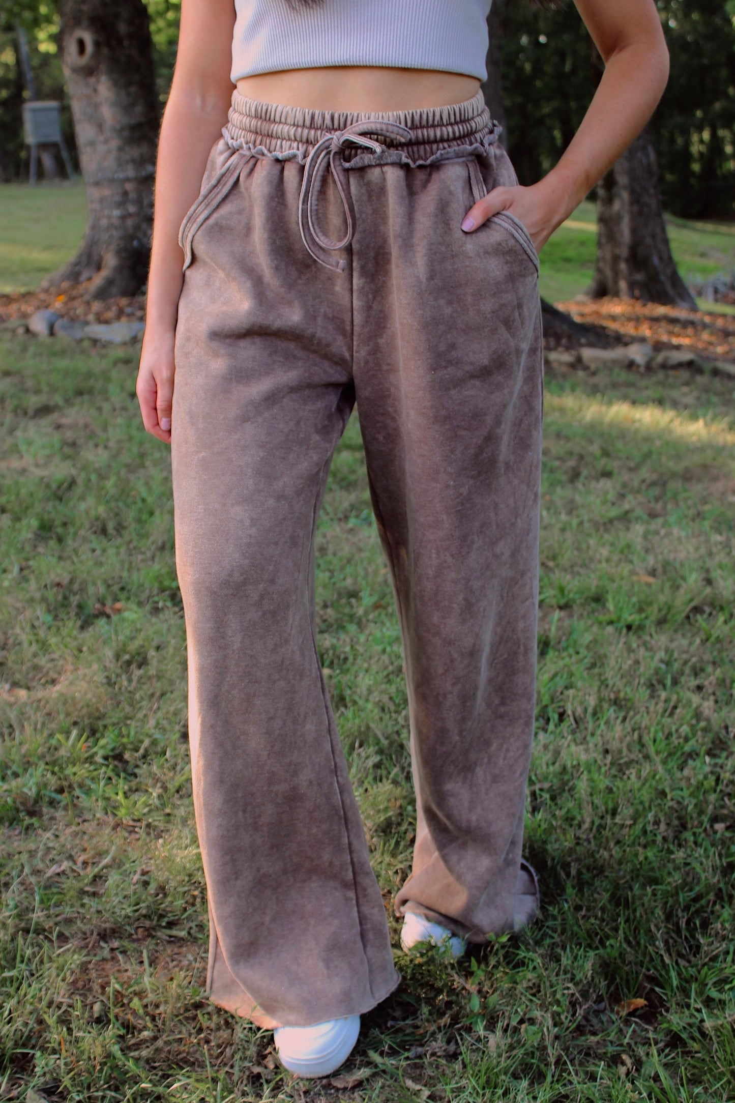 Bradley Wide Leg Lounge Pants - Mocha