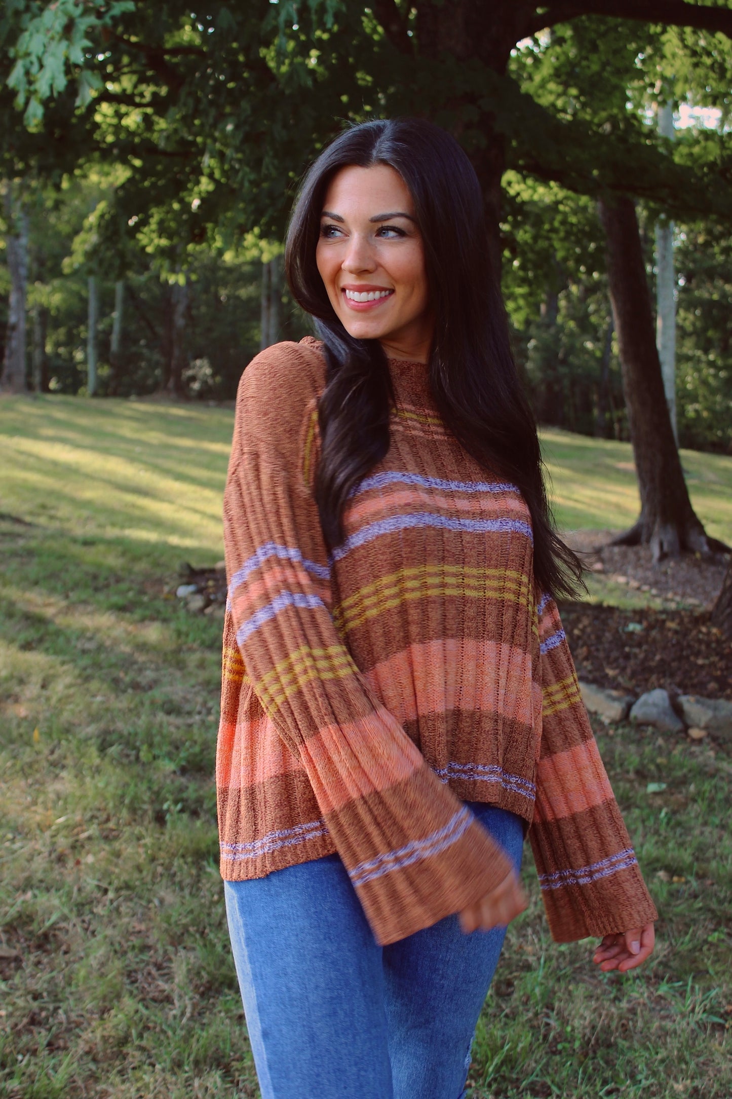 Hallie Striped Knit Sweater