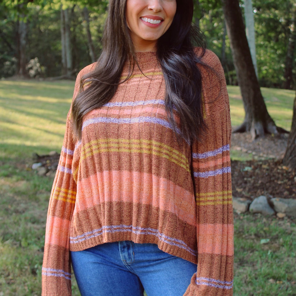 
                      
                        Hallie Striped Knit Sweater
                      
                    