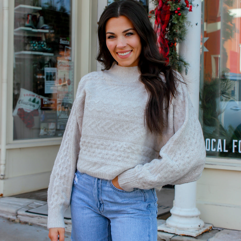 
                      
                        Heather Oat Cropped Sweater
                      
                    