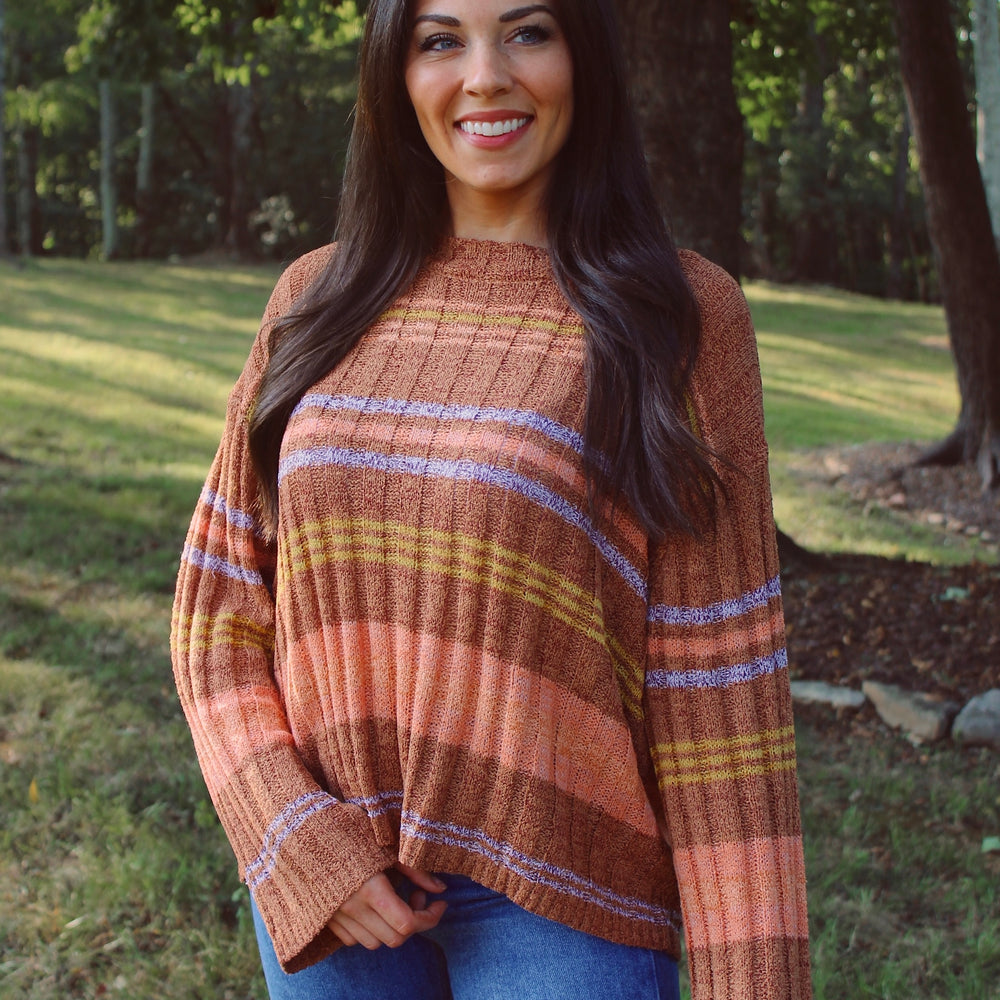 
                      
                        Hallie Striped Knit Sweater
                      
                    