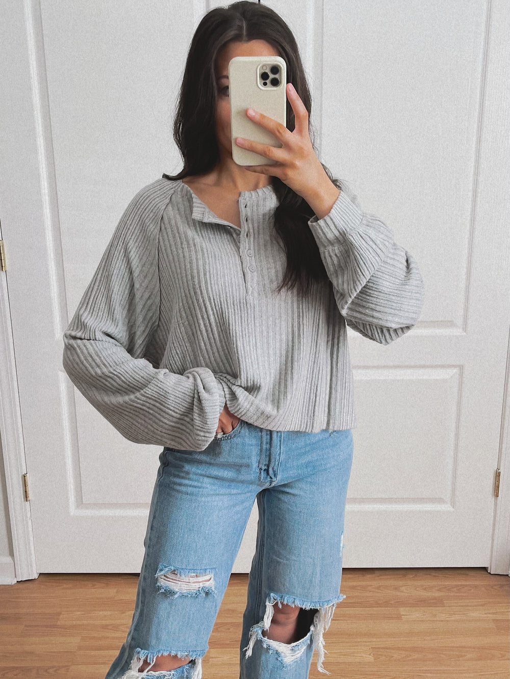 Camden Knit Top - Grey