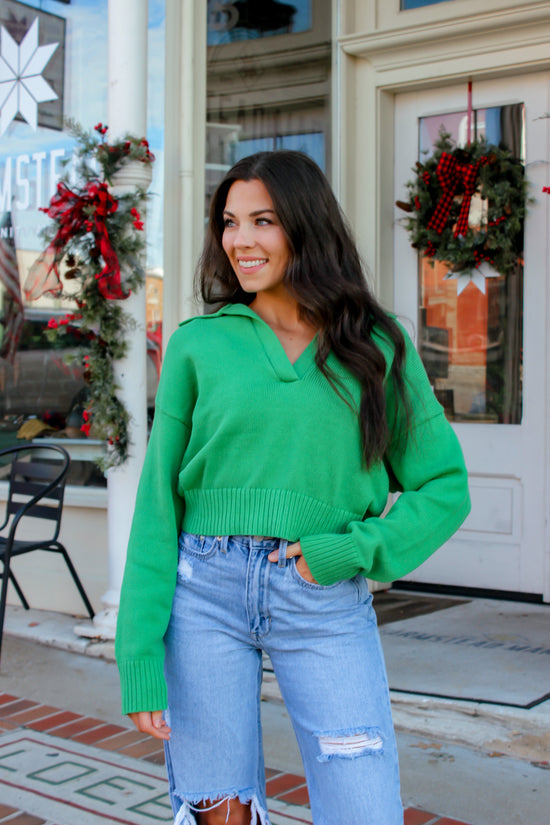 Austin Collared Sweater - Green