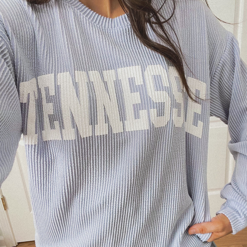 Tennessee Ribbed Crewneck - Oxford Blue