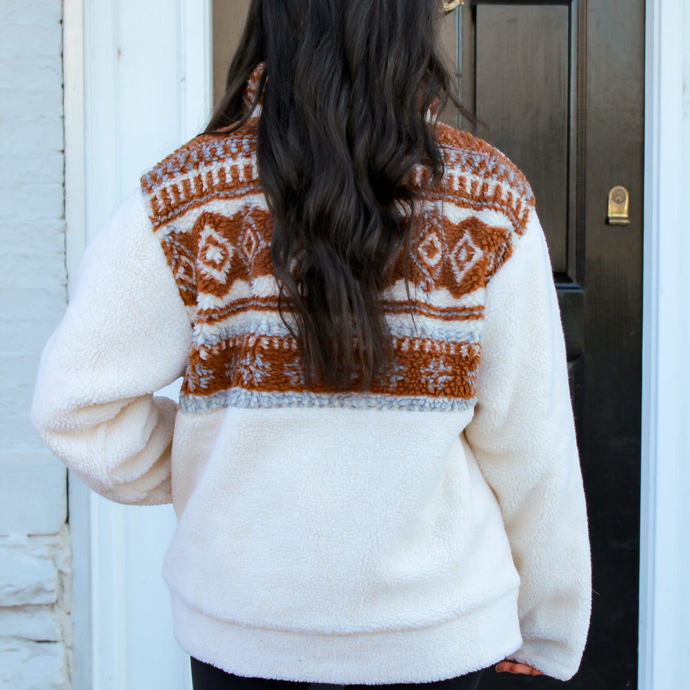 
                      
                        Aztec Print Sherpa Jacket
                      
                    