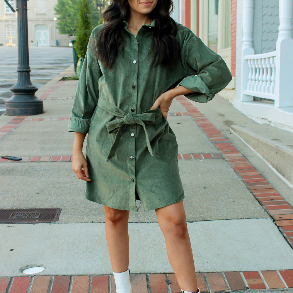 
                      
                        Olive Corduroy Dress
                      
                    