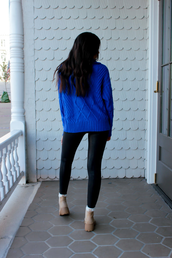 Royal Blue Quarter Zip Sweater