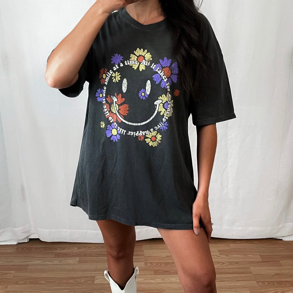 Oversized Smiley Graphic Top (FINAL SALE)