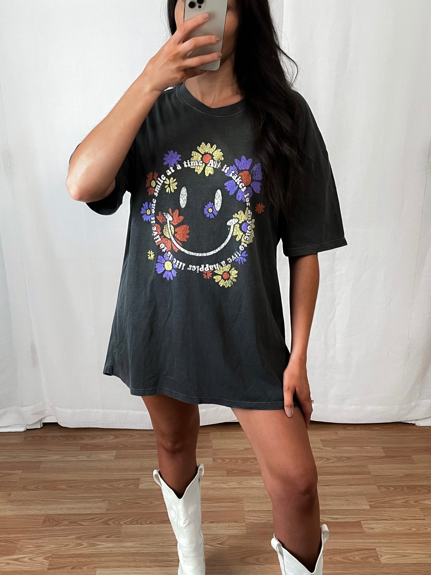 Oversized Smiley Graphic Top (FINAL SALE)