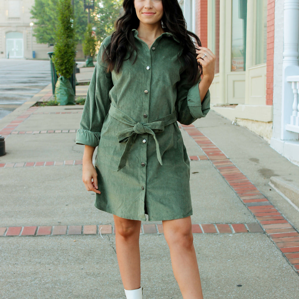 
                      
                        Olive Corduroy Dress
                      
                    