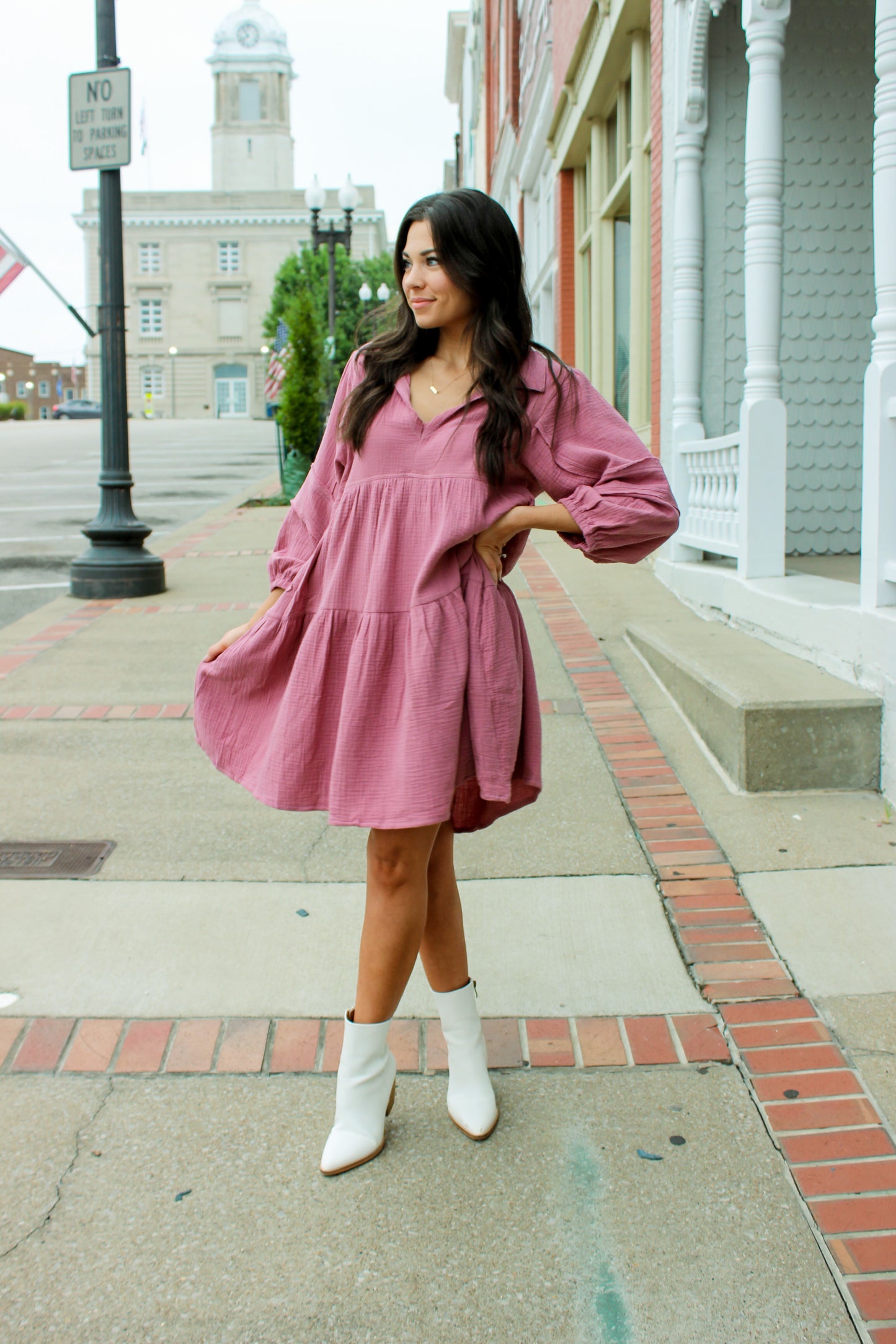 Load image into Gallery viewer, Ally Tiered Dress - Mauve

