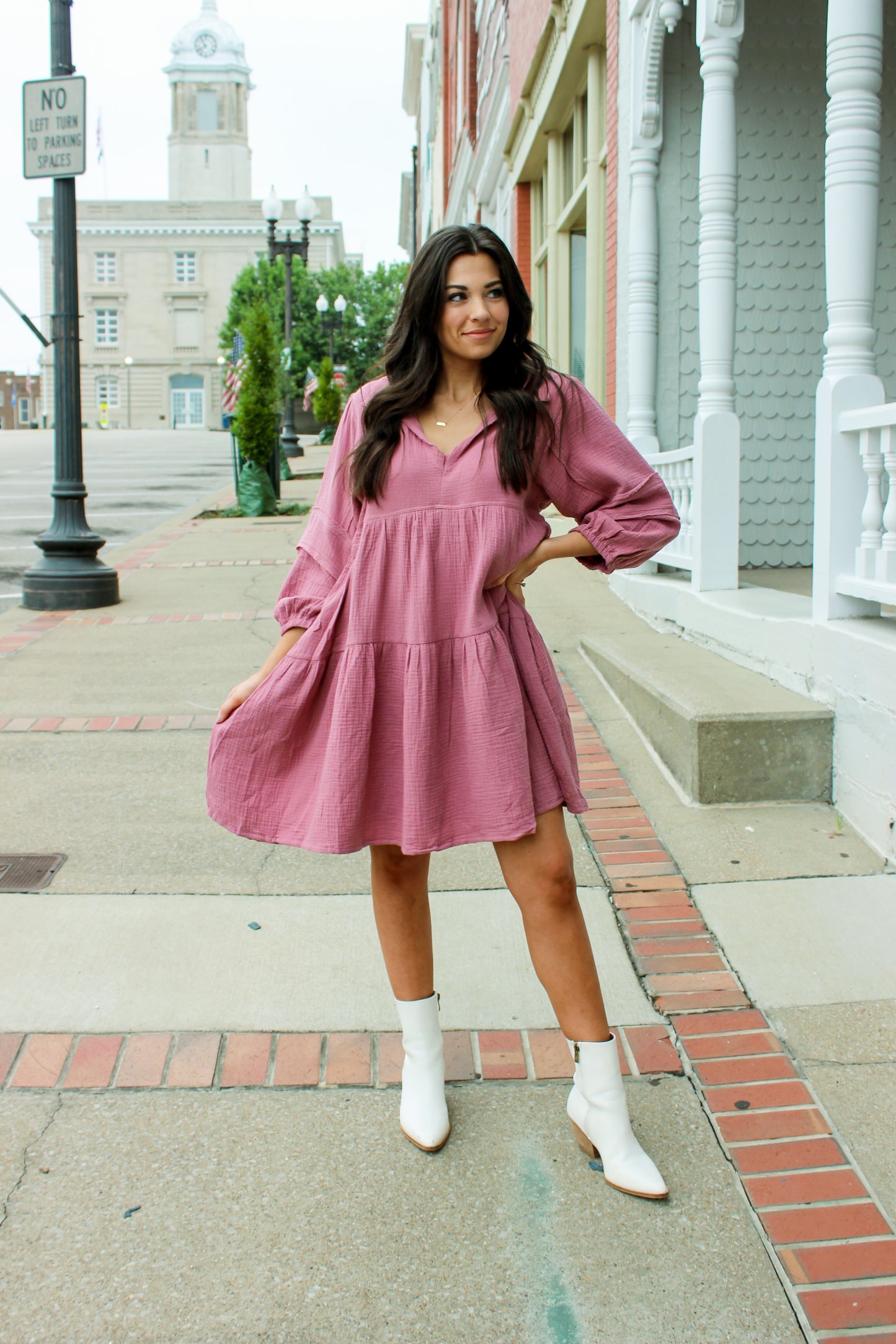 Load image into Gallery viewer, Ally Tiered Dress - Mauve
