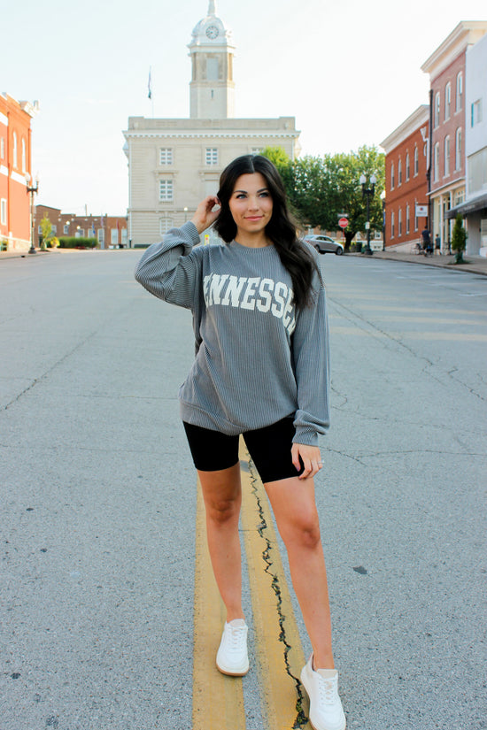 Tennessee Corded Crewneck - Cloud Grey