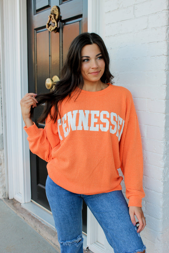 Load image into Gallery viewer, Tennessee Corded Crewneck - Orange
