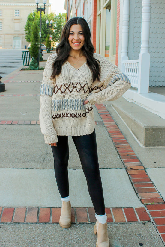 Rylee Oversized Stitch Detail Sweater