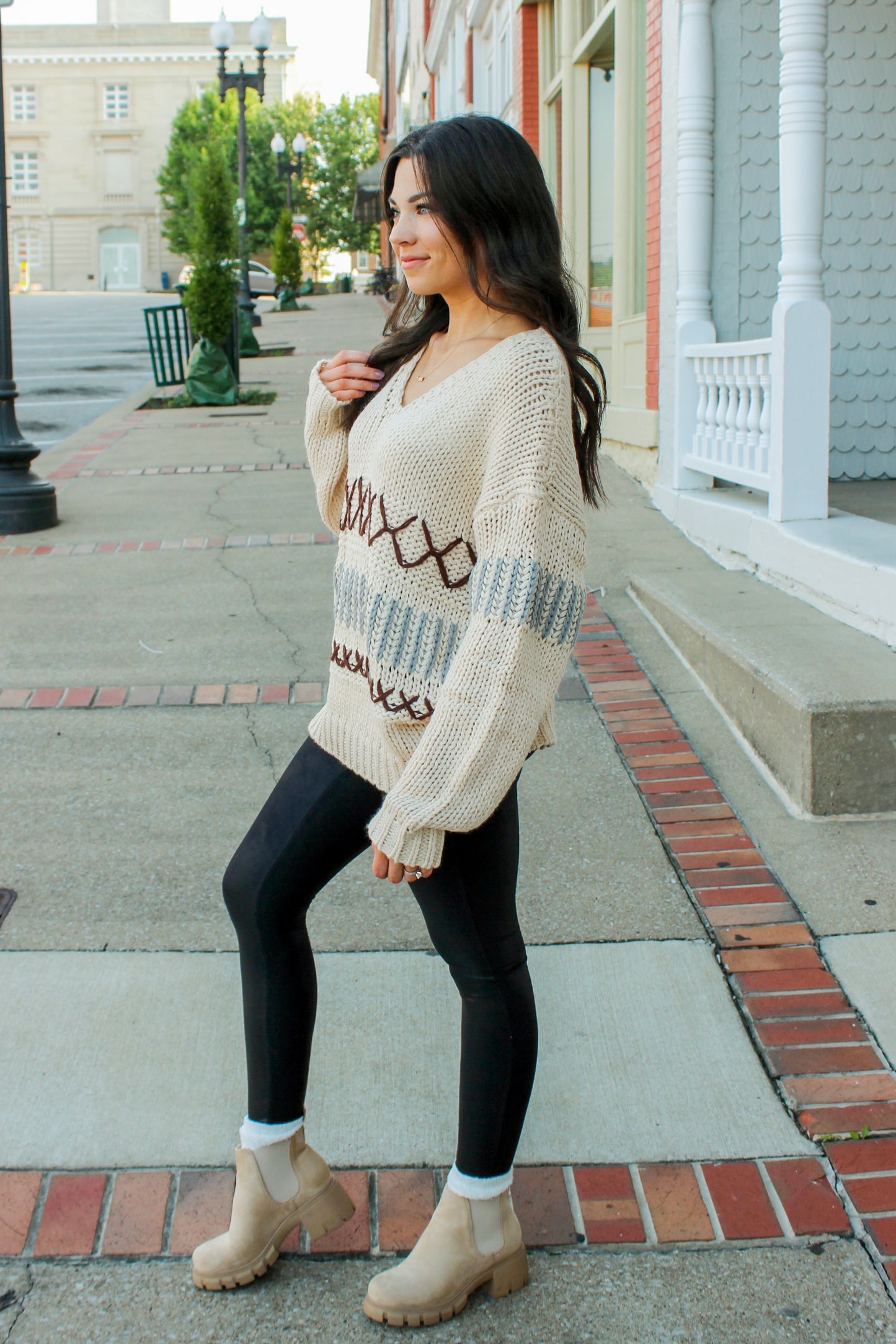 Load image into Gallery viewer, Rylee Oversized Stitch Detail Sweater
