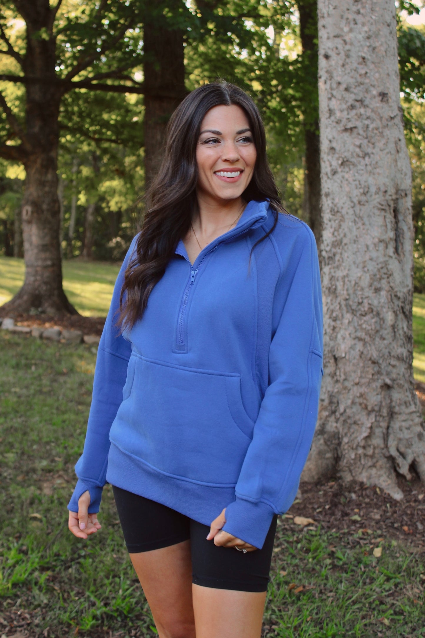 Half Zip Thermal Pullover - Cobalt