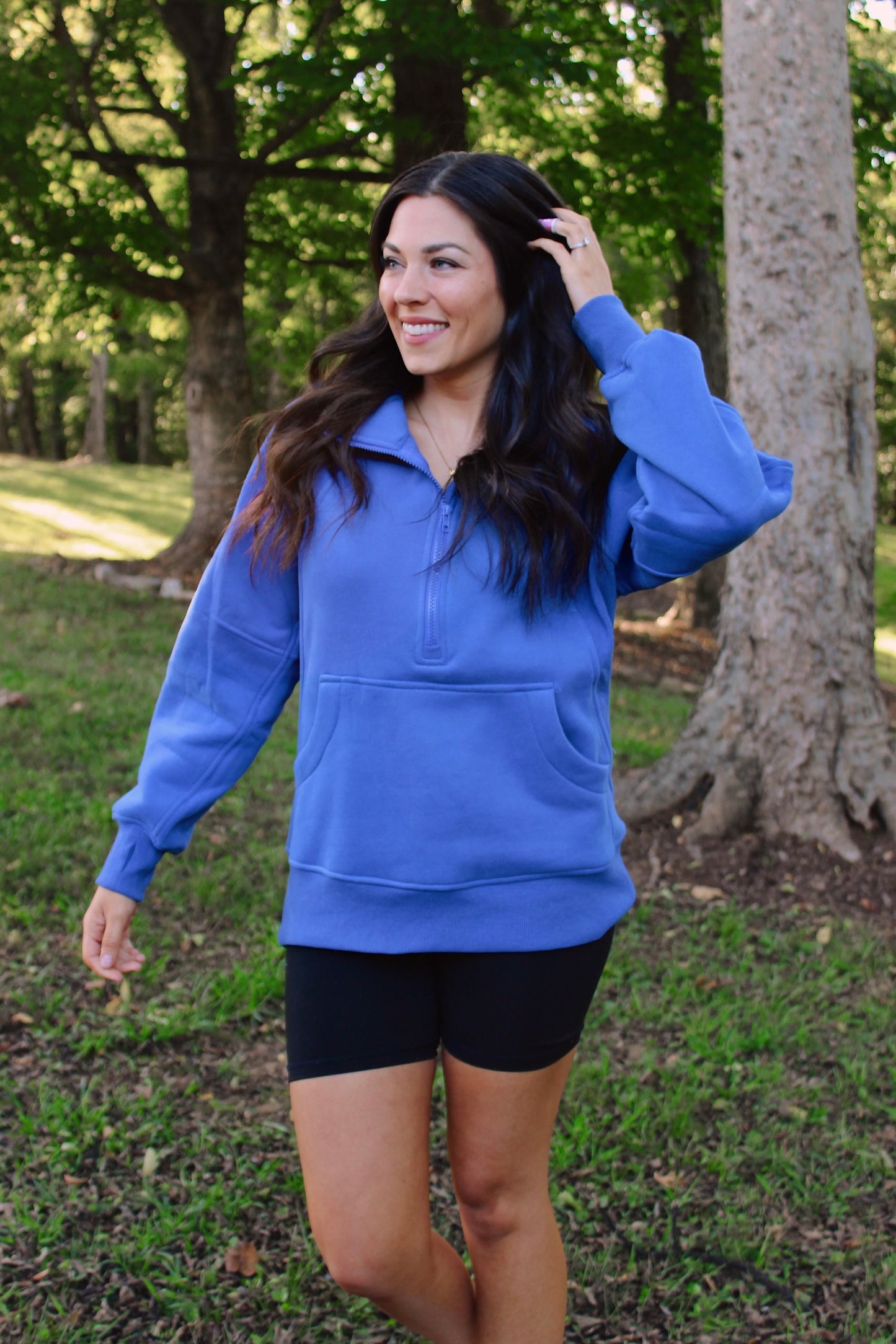 Half Zip Thermal Pullover - Cobalt