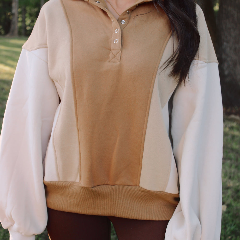 
                      
                        Luxe Colorblock Pullover - Taupe
                      
                    