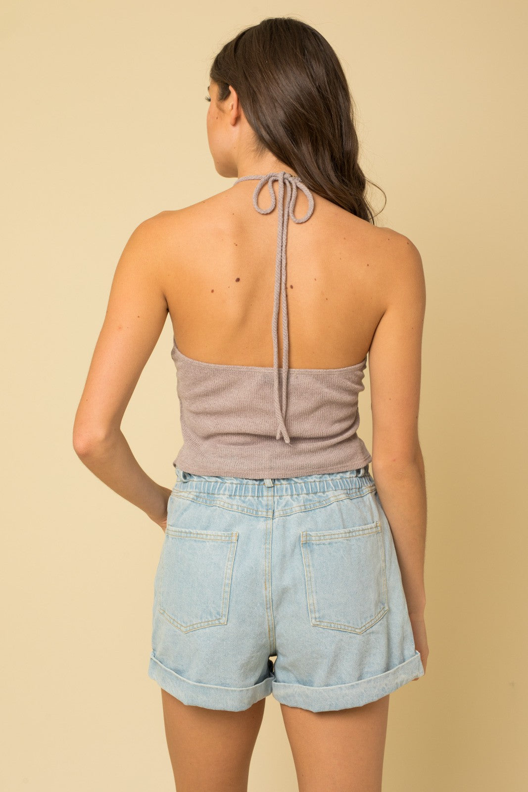 Taupe Halter Neck Top