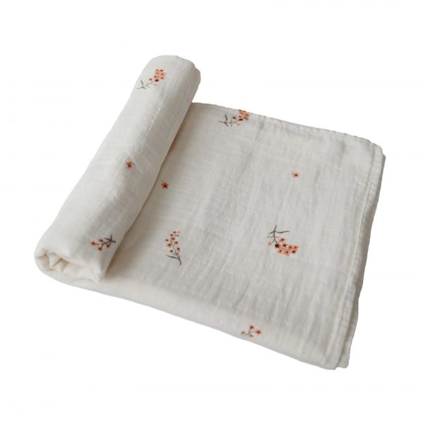 Flower Muslin Organic Swaddle Blanket