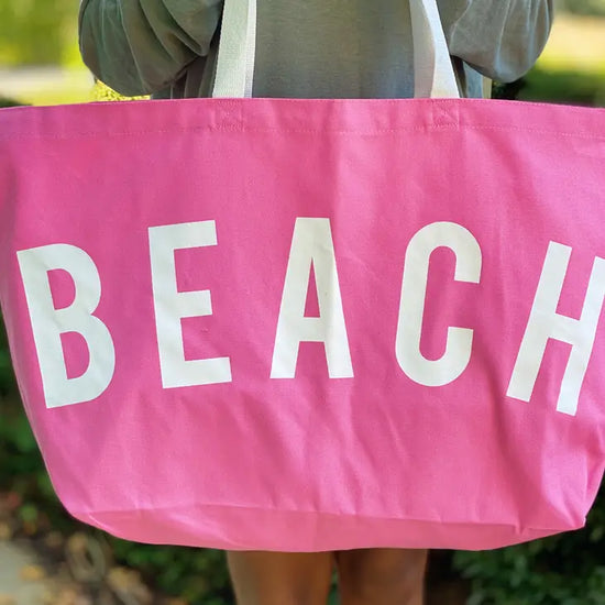 Oversized Beach Bag - Pink