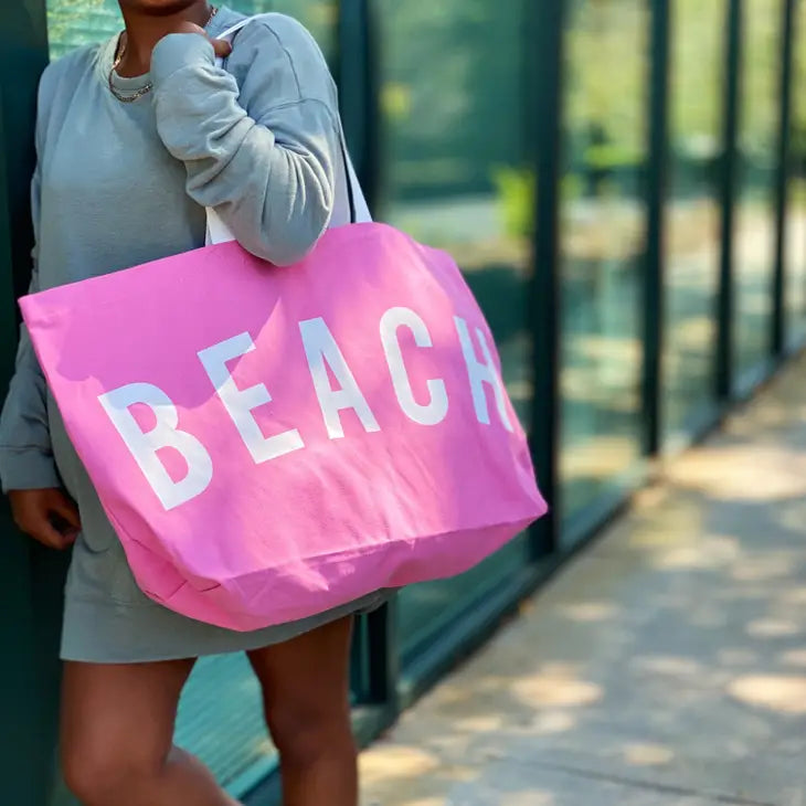 Oversized Beach Bag - Pink