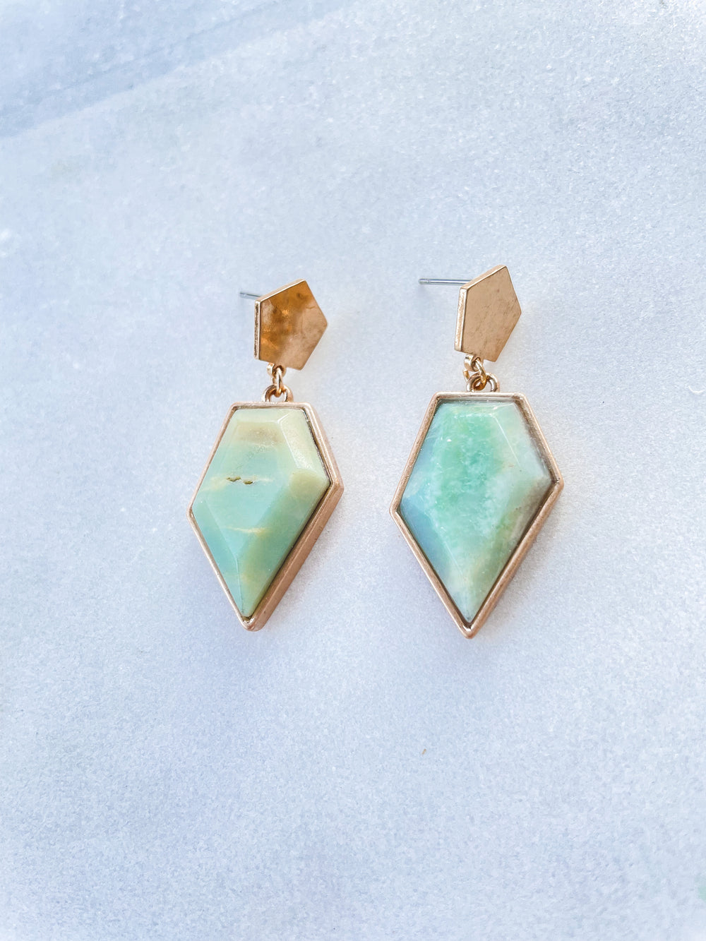 Mint Stone Drop Earrings