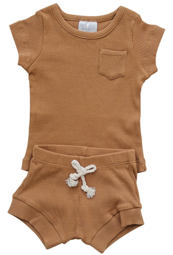 Mustard Organic Cotton Ribbed Short Set