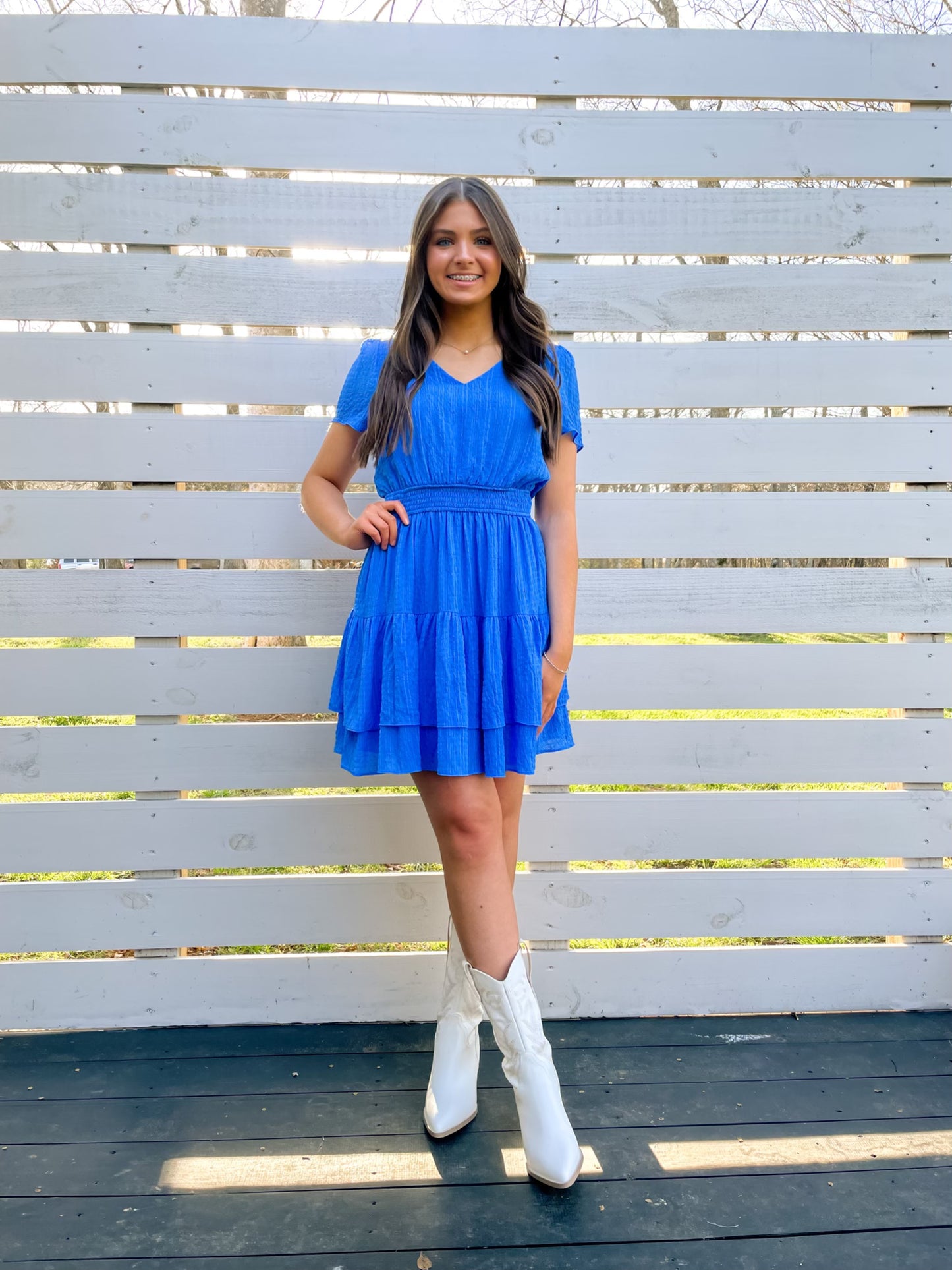 Royal Blue Smocked Dress