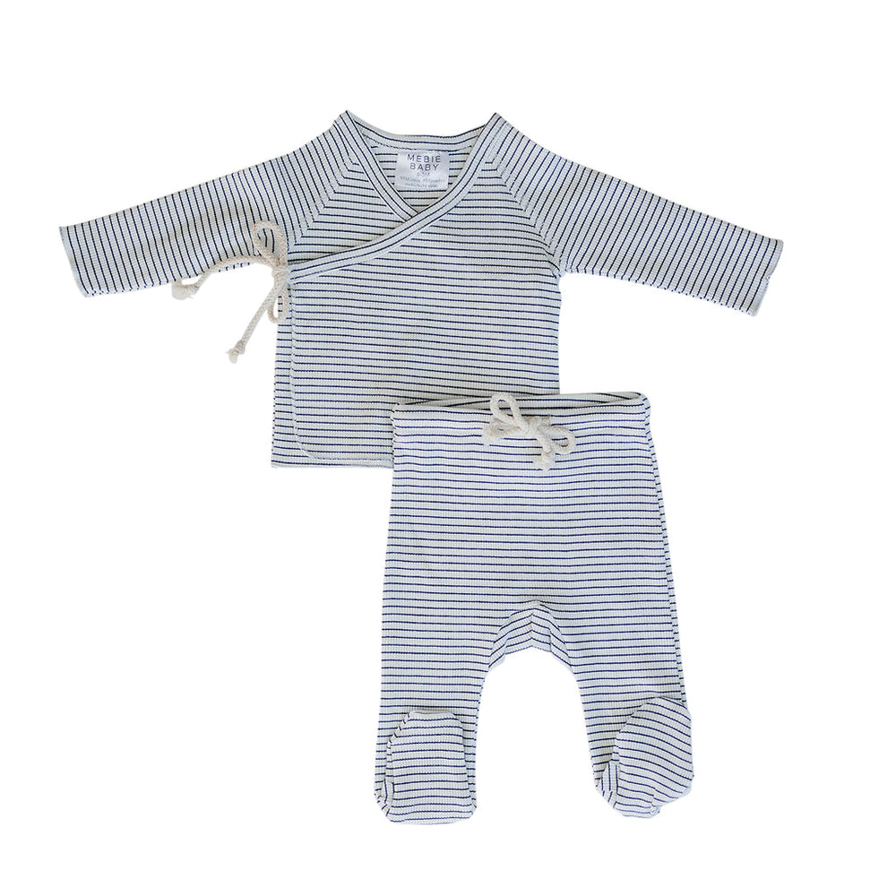 White & Black Ribbed Layette Set