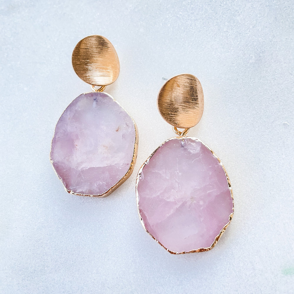 
                      
                        Stone Drop Earrings - Pink
                      
                    