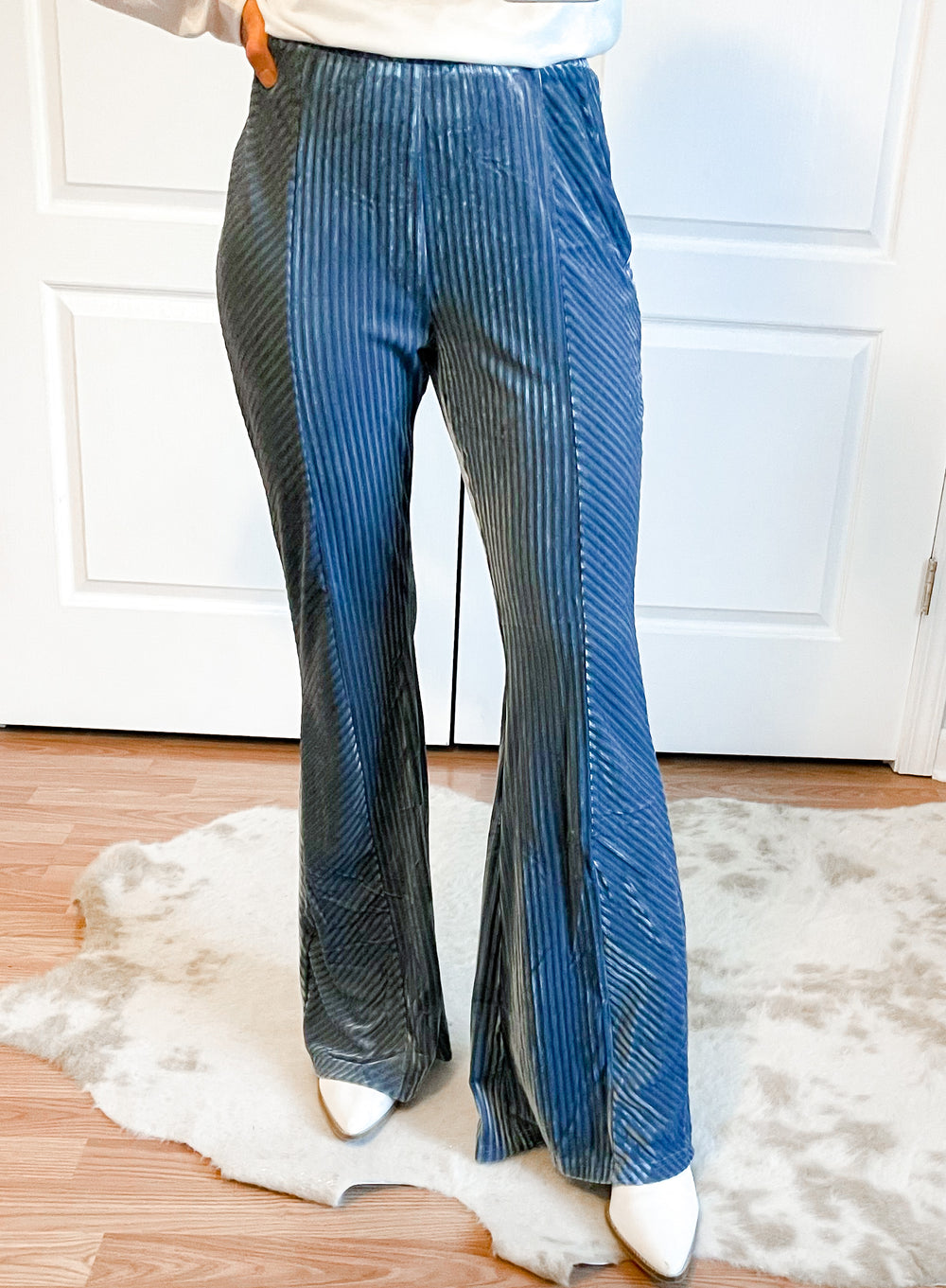 Dusty Blue Velvet Pants