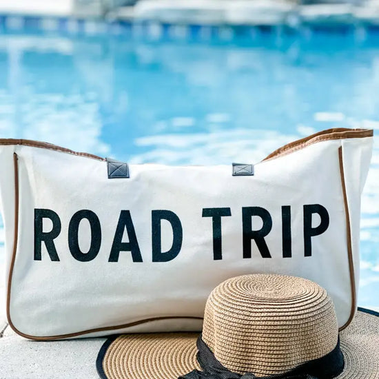 Load image into Gallery viewer, &amp;quot;Road Trip&amp;quot; Canvas Tote Bag
